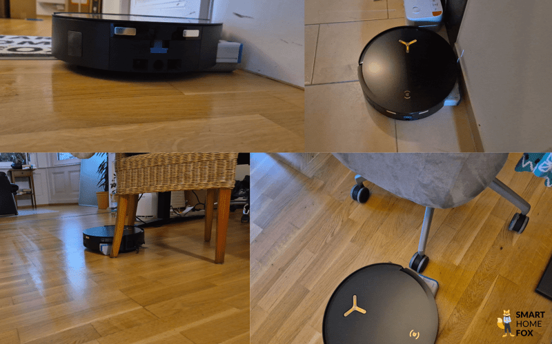 Der ECOVACS DEEBOT X8 PRO OMNI reinigt entlang der Leisten und Kanten.